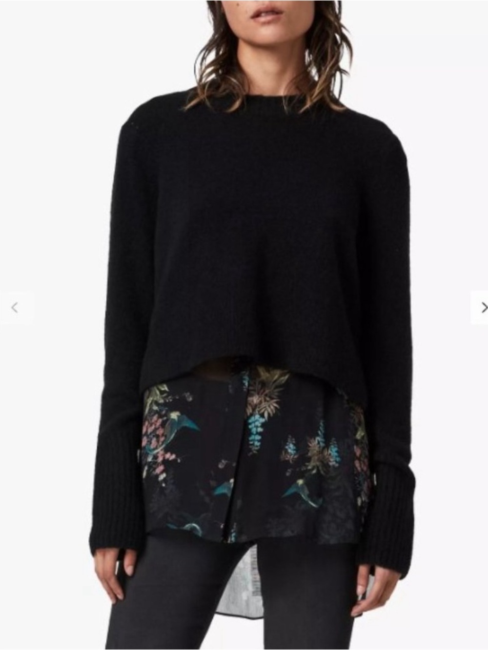All Saints Tierny Melisma Floral Jumper Overlay Sweater